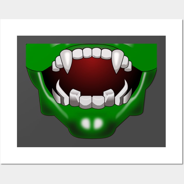 Green Monster Mask Mouth Wall Art by CocoBayWinning 